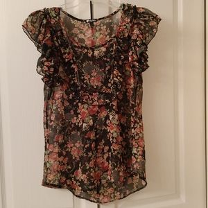 ⚜️ Lily White Sheer Floral Blouse
